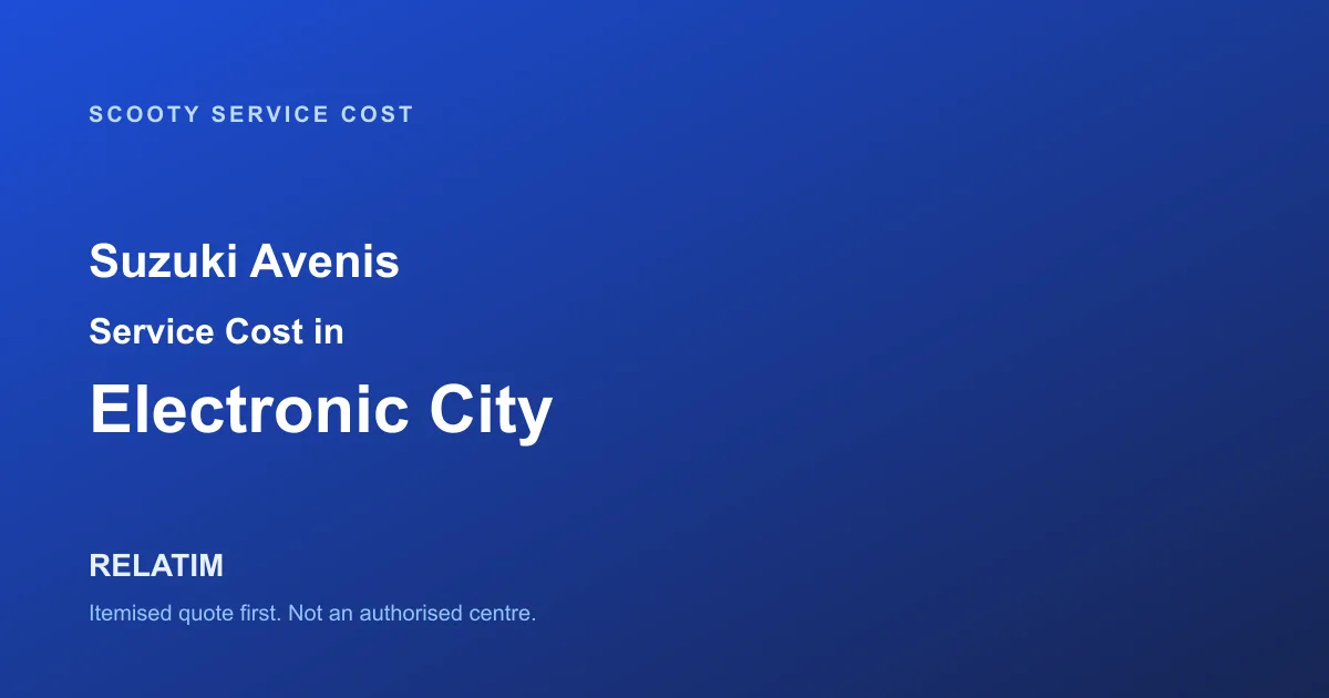 Suzuki Avenis Service Cost in Electronic City, Bangalore